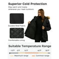 thumbnail image 6 of Wantdo Women's Recycled Winter Coat Thickened Winter Jacket Hooded Parka Jacket Black L, 6 of 10