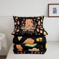 thumbnail image 5 of Manfei Kawaii Animals Queen Comforter Set,Cute Capybara Print Comforter Sets Queen,Black,Black Reversible,3pcs,1 Comforter and 2 Pillowcases, 5 of 7