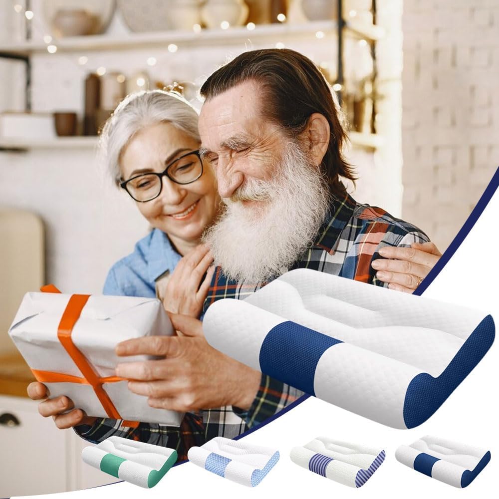 2025 New Ergonomic Goose Down & Memory Foam Cervical Pillow - Neck Pain Relief & Sleep Comfort (#D*2, Large)