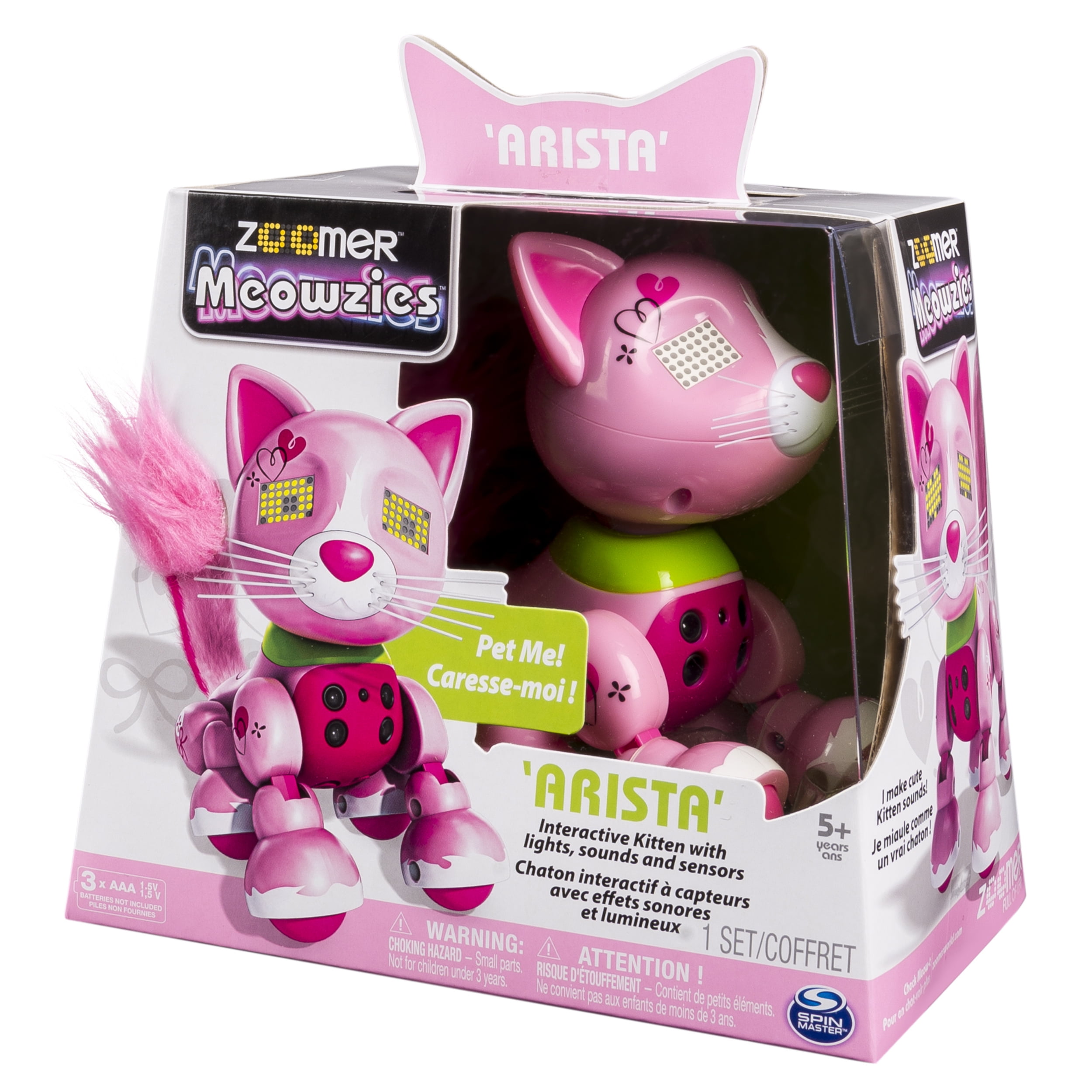 Zoomer Meowzies Kitten-'Patches'-Responds to Touch-Push and Play-New in Box 