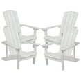 thumbnail image 2 of Merrick Lane Set of 4 All-Weather Poly Resin Wood Adirondack Chairs in White, 2 of 16