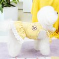 thumbnail image 3 of LYMAYTER Lace Hem Checkered Pattern Button Decor Spring Summer Pet Cartoon Embroidered Lace-up Design Puppy Sling Skirt Cute Pet, 3 of 7