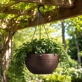 thumbnail image 5 of Self Watering Hanging Planter Pot Plastic Suspended Flower Basket with Drainage System Metal Chain Indoor Outdoor Hanging Plant Pot for Succulents Pothos Home Garden Decor, 5 of 7