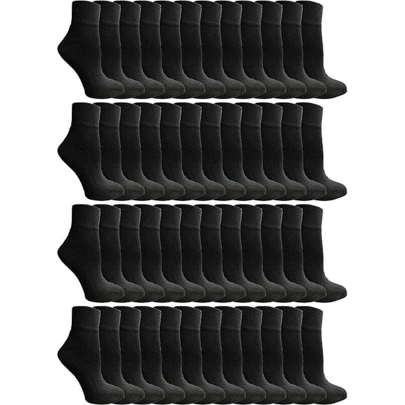 SOCKS'NBULK 60 Pairs of Women's Quarter Ankle Socks, Wholesale Bulk Pack Athletic Sports Socks