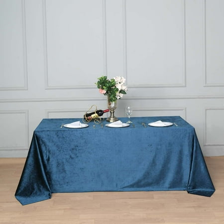 

Efavormart Premium Velvet Navy Blue 90 x 132 Rectangle Tablecloth For Wedding Party Events