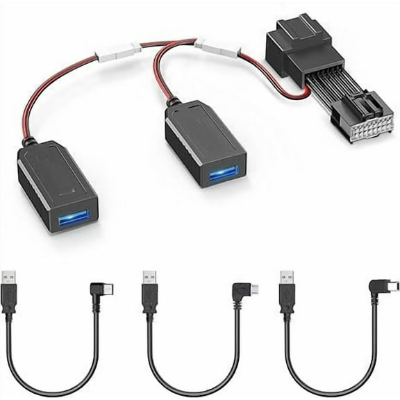 Pixelman GPS Dash Cam Power Adapter, (16Pin Type A Connector) Mirror Camera Radar Charger Station GPS Dashcam Charger Cable for Select Ford Bronco, F150 and More with Auto-dimming Rearview Mirror