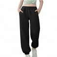 thumbnail image 2 of ATOGUTA Girls Comfortable Pants Active Joggers Soft Athletic Sweat Pants for Kids Youth with Pocket Size 3T-14, Black, 2 of 6