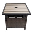 thumbnail image 4 of Prime Garden Wicker Patio Side Table with Umbrella Hole,Brown, 4 of 6