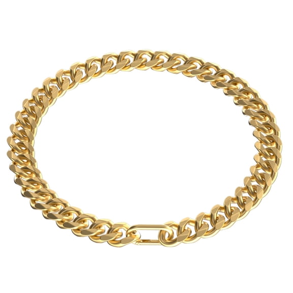 35cm/14in Heavy Duty Thick Cuban Link Dog Collar,Gold Dog Chain Collar for Small Medium Dogs -Length Dog Necklace Collar