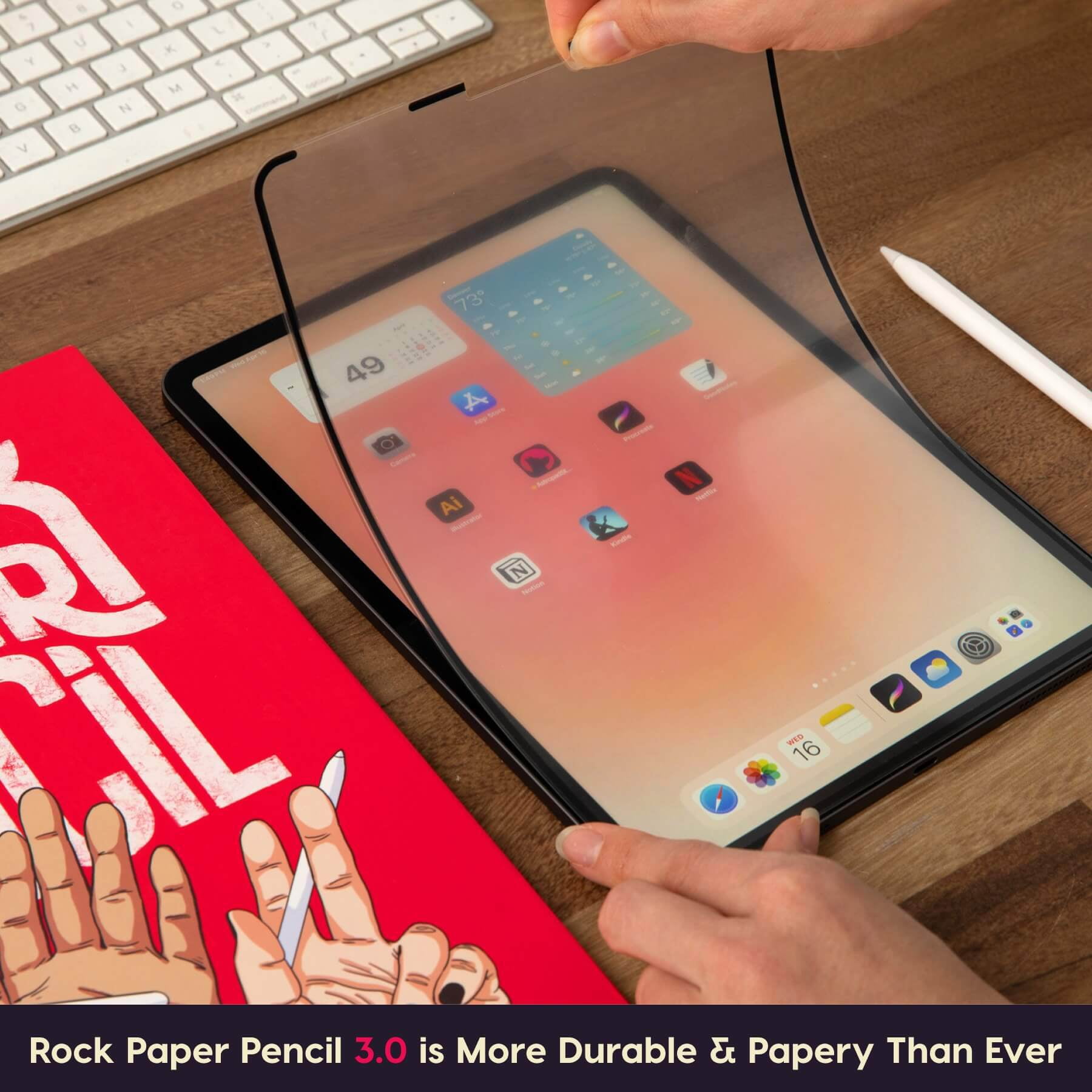 Astropad Rock Paper Pencil 2 – Paper Screen Protector for iPad Pro 11 inch (M4, 2024) + Apple Pencil Tips Replacement 2 Pack – Apple Pencil 1st and 2nd Gen