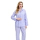 thumbnail image 5 of Apparonia Conjuntos de Pijama para Mujer Ropa de Dormir de Algodón Camisa de Manga Larga con Botones Al Frente y Pantalón Ropa de Dormir Cuello con Solapa Pjs Conjuntos de Descanso Elegante Morado S, 5 of 7