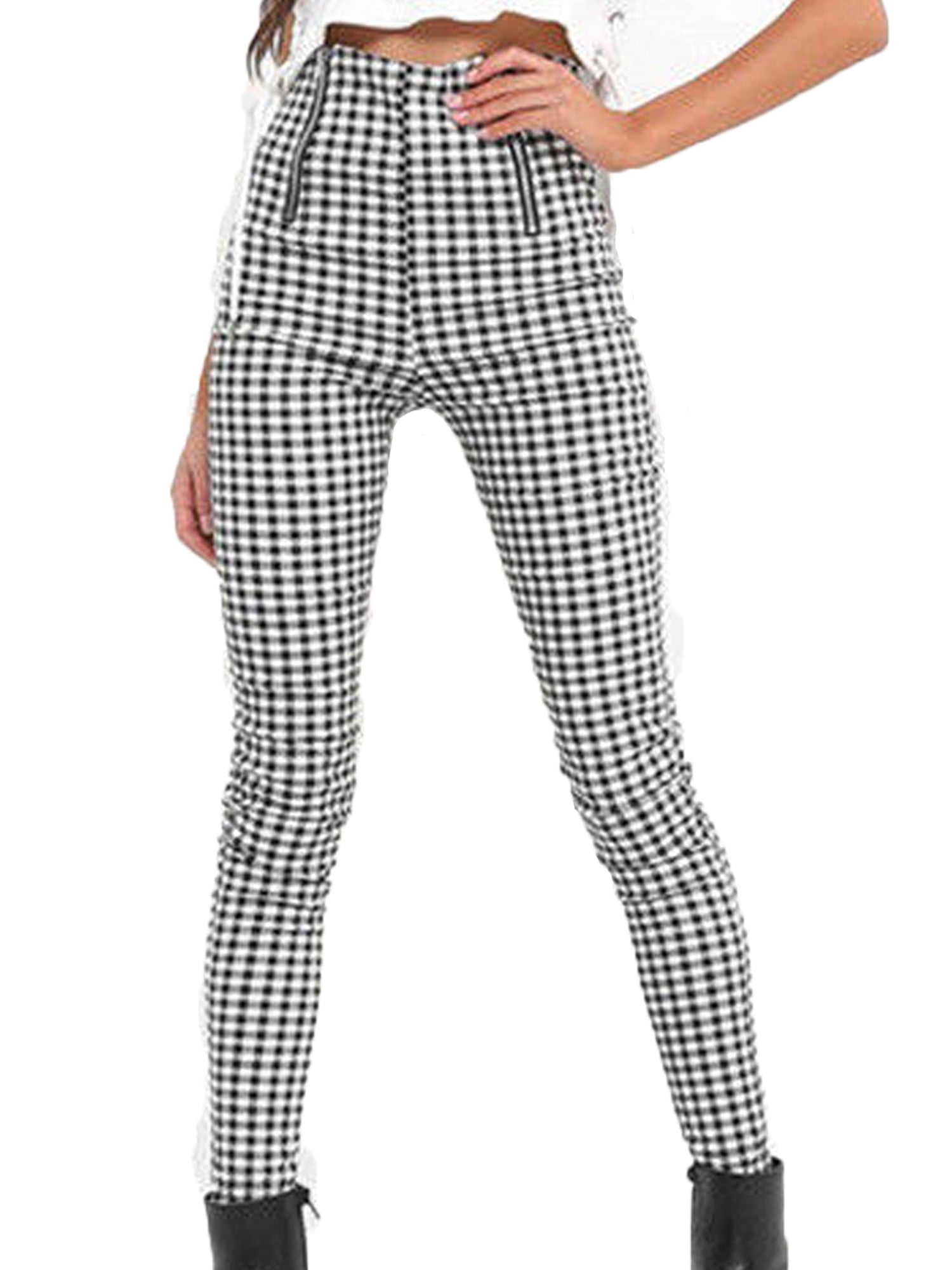 tartan high waisted trousers