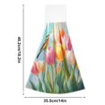 thumbnail image 2 of Haosy 2 Pack Kitchen Wash Cloths with Hanging Loops Absorbent Absorbent Quick Drying Hand Towels, Watercolor Bird Tulip, 2 of 7