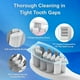 thumbnail image 5 of Cepillo de dientes eléctrico, 10 cabezales y estuche de viaje, motor eléctrico de 42,000 VPM y carga inalámbrica, 5 modos con temporizador inteligente, cepillo de dientes ultrablanqueador para adultos, 5 of 5