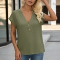 thumbnail image 4 of Hilenly Womens Short Sleeve Henley Shirts Button V Neck T-Shirt Loose Fit Tunic Tops Comfy Basic Tees, 4 of 6