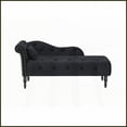 thumbnail image 3 of Aijia 60.6” Elegant Retro Velvet Chaise Lounge with Pillow – Solid Wood Legs for Living Room/Bedroom, 3 of 6