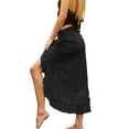 thumbnail image 3 of Coduop Women Vintage Midi Skirt High Waist Irregular Lace Hem Bodycon Skirts S-2XL, 3 of 10