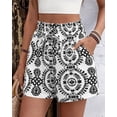 thumbnail image 6 of BTFBM Spring Summer Shorts for Women Dressy Casual High Waisted Wide Leg Floral Boho Shorts Beach Vacation Clothes, 6 of 8