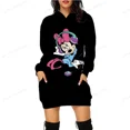 thumbnail image 3 of Sudadera con capucha para mujer con estampado de Mickey Mouse de Disney, sudadera con capucha de otoño, informal, de tela ancha, sexy, vestido largo con capucha, estampado de dibujos animados, 3 of 5
