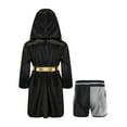thumbnail image 2 of Fldy Tenues de Boxe pour Garçons, Ensemble Robe à Capuche en Satin Métallique et Shorts, Robe de Fête Déguisement A7 6, 2 of 5