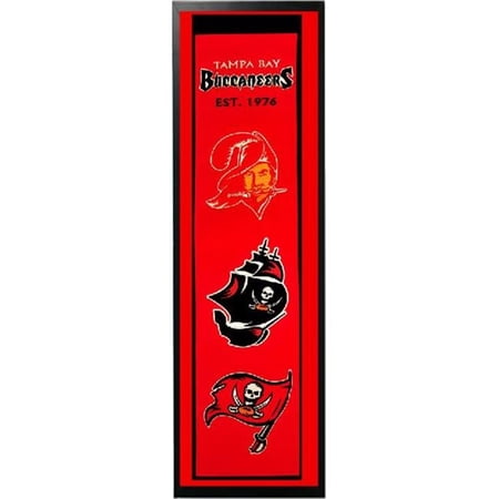 Tampa Bay Buccs Logo History Felt Banner 14 x 37