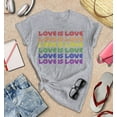 thumbnail image 3 of S4E Women's Love is Love Rainbow Gay Pride T-Shirt XXX-Large Sports Grey, 3 of 4