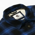 thumbnail image 4 of COEVALS CLUB Men's Sherpa Lined Flannel Long Sleeve Snap Shirts Quilted Jacket (Blue Black/4X-Large 1#), 4 of 7