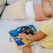 Melissa & Doug Vroom & Zoom Interactive Wooden Dashboard Steering Wheel Pretend Play Driving Toy - FSC Certified 1 Pack