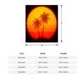 thumbnail image 3 of Cozy Flannel Blanket - Soft & Warm Perfect for Sofa Travel & Bed - Elegant Sunset Gradient Design with Silhouetted Palm Trees, 3 of 5