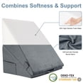 thumbnail image 5 of MOONORAH Wedge Pillow for Sleep Apnea, Adjustable Wedge Pillow Headboard, Bed Wedge Pillow for Acid Reflux and Back Pain Relief, Pillow Wedge for Sleeping with Neck Support Pillow, Flannel, Grey, 5 of 9