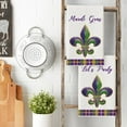 thumbnail image 4 of Iris Plaid Let''s Party Mardi Gras Kitchen Towels Dish Towels, 18x26 Inch Farmhouse Decoration Hand Towels Set of 2, 4 of 6