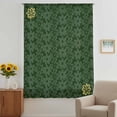 thumbnail image 2 of Dark Green Gold Floral Sheer Curtains 45 Inches Long, Modern Abstract Art Spring Flowers Light Filering Curtains, Breathable Simi Curtain Privacy Drapes for Kitchen Bathroom Small Window Treatment, 2 of 9