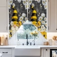 thumbnail image 2 of Swag Curtain Valances Gnome Honey Bee Swag Valances for Kitchen Windows Daisy Flower Vintage Black Short Topper Curtains Valance Tier Pair for Kitchen Bedroom Living Room Bathroom 28"x36", 2 of 8