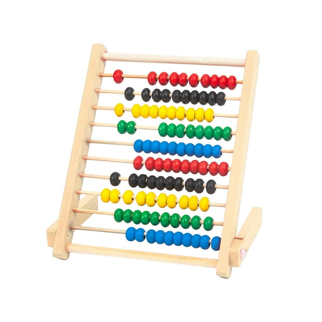 HILABEE 10 Row Counting Frame Educational Tools Classic Wooden Math Game Toy Educational Beige