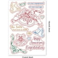 thumbnail image 2 of Bell and Pigeons Theme Silicone Clear Stamps with Happy Anniversary for Card Making DIY Scrapbooking Photo Album Decorative Paper Craft 6.3x4.3 Inches, 2 of 2