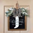thumbnail image 2 of taicans Last Name Year Round Front Door Wreath,Last Name Welcome Sign for Front Door,26 Letter Farmhouse Wreath Wooden Hanging Sign Door Decoration Wreath,All Seasons Wreath for Home Decoration-J, 2 of 5