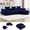 Blue, variant on 102" Boneless Sectional Cloud Couch,L-Shape with Chaise,Stoft Faux Fur Deep Sea,Modern Modular Sofa for Living Room