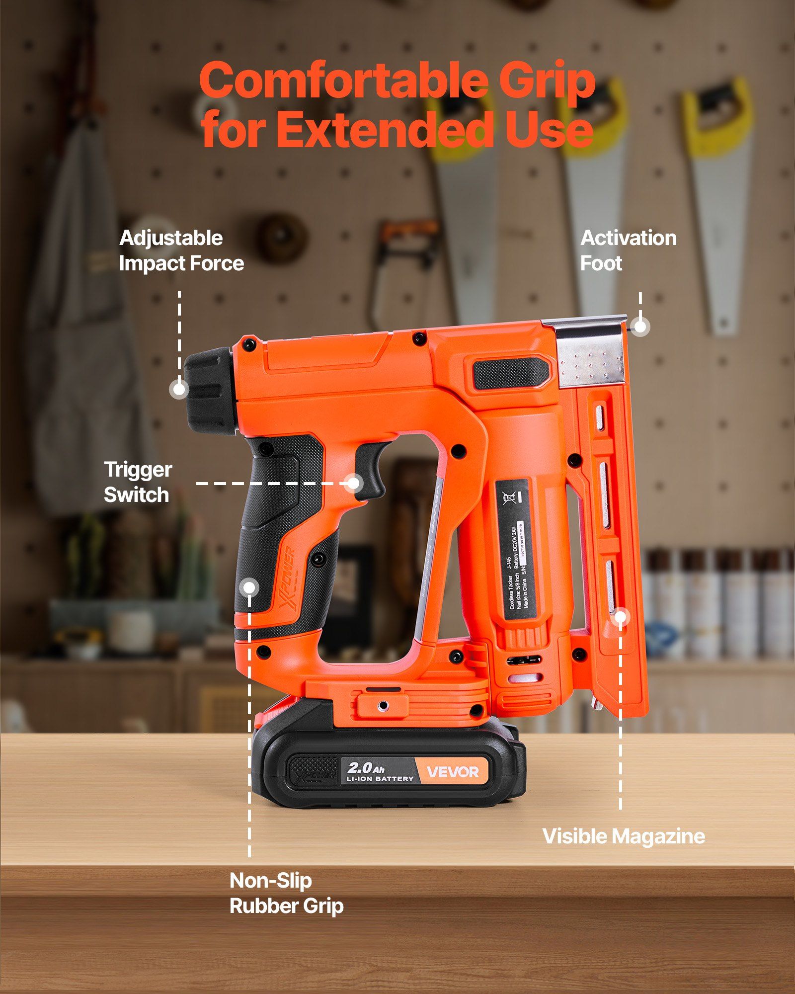 Cordless 18 Gauge 2 in 1 Brad Nailer and Staple Gun with Battery Charger 1000 Nails 1000 Staples for Woodworking DIY