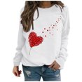 thumbnail image 2 of Aboser Valentine Shirts for Women Long Sleeve Heart Print T Shirt Casual Round Neck Tops Valentines Day Sweatshirt for Womens Comfy Loose Holiday Blouse, 2 of 5