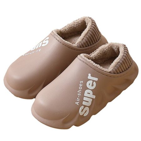 

PIKADINGNIS Winter Slippers Warm Men Women Home Shoes Waterproof Non-Slip Fur Plush Cotton Indoor Outdoor Slides Cozy Autumn Fleece Slippers