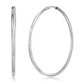 thumbnail image 1 of Wellingsale 2mm 925 Sterling Silver Endless Diamond Cut Polished Hoop Earrings - 45mm Diameter, 1 of 7