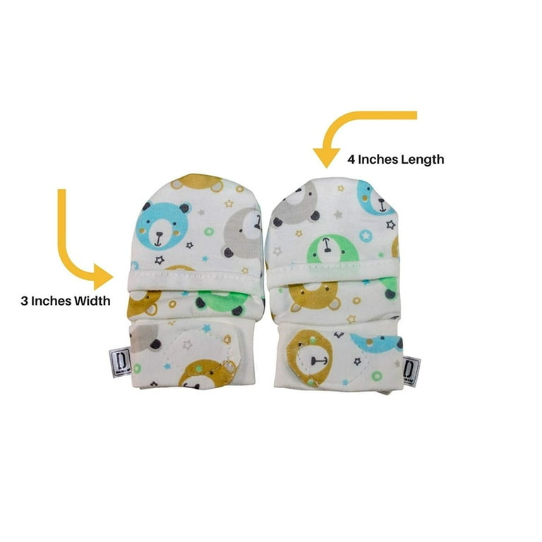 Anti Scratch Newborn Baby Mittens 0 6 months 3 pairs Walmart