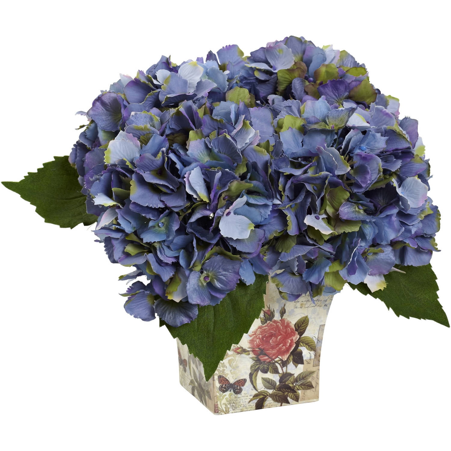 Nearly Natural Hydrangea Artificial Flower Arrangement with Floral