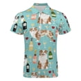 thumbnail image 4 of Australian Shepherd Blue And Red Merle Wine Cocktails Yappy Hour Pattern Dog Breed Men Zipper T-shirt Summer Casual Short Sleeve T-shirt Top, 4 of 7