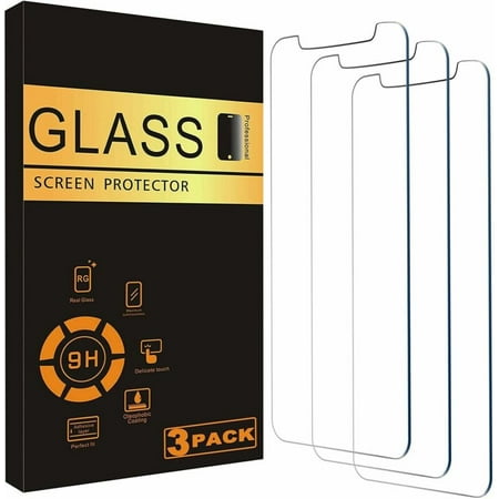 3 Pack iPhone X Screen Protector Designed for Apple iPhone X Tempered Glass Screen Protector, Anti-Scratch, Anti-Fingerprint, Bubble Free