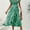 Green, variant on Women's Summer Wrap Maxi Dress Casual Boho Floral V Neck Short Sleeve Ruffle Hem Flowy Split Beach Long Dresses, L