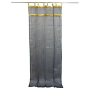 Mogul 2 Sheer Curtains Panels Drapes Blue Golden Tabs Window Treatment (Length:108")