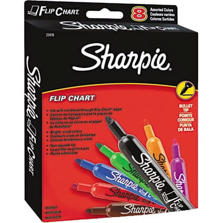 Set of 7 Sharpie Flip Chart Markers 5 Different Colors + Black All Work Well