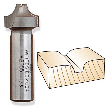 

Whiteside Router Bits 2055 Plunge Round Over Bit with Plunge Point 1/4-Inch Radius and 3/4-Inch Large Diameter
