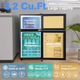 thumbnail image 2 of OSTBA Mini Fridge with Freezer - 3.2 Cu.ft 2-Door Upright Freezer, Compact Refrigerator with 2 Removable Shelves 7 Level Adjustable Thermostat, Removable Shelves for Bedroom Office Apartment, Silver, 2 of 8